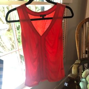 coral flowy tank top